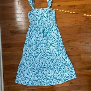 Draper James Blue and White Floral Sundress